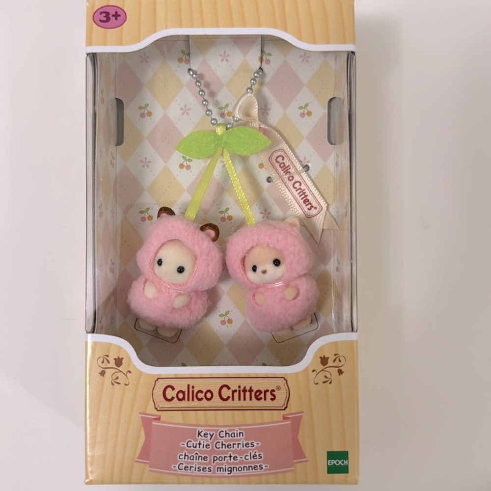 Calico Critters Sylvanian Families Cutie Cherries Key Chain or Bag Charm